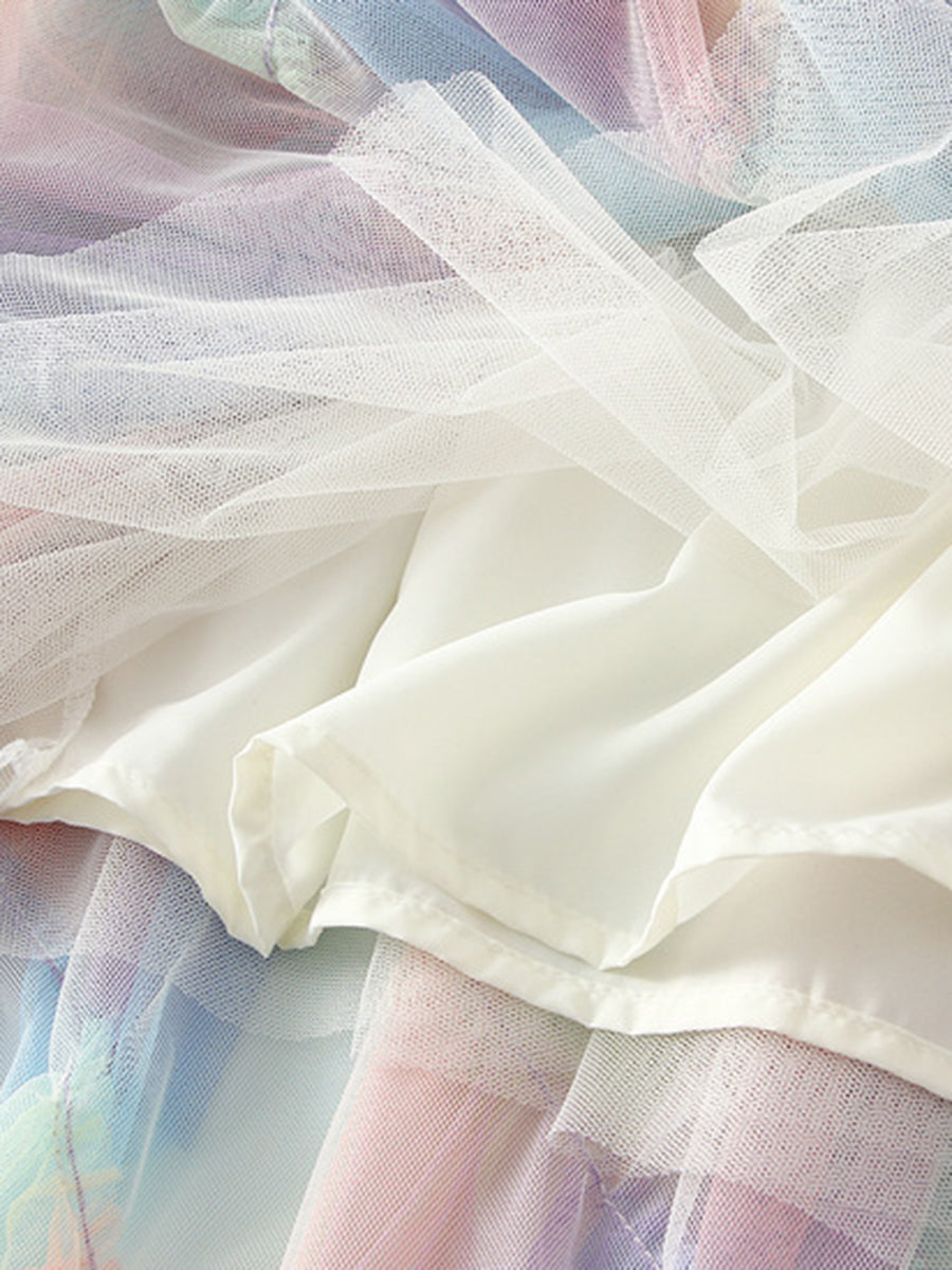 Onbely Jupe longue irrégulière en tulle pour femme mode printemps-été-automne
