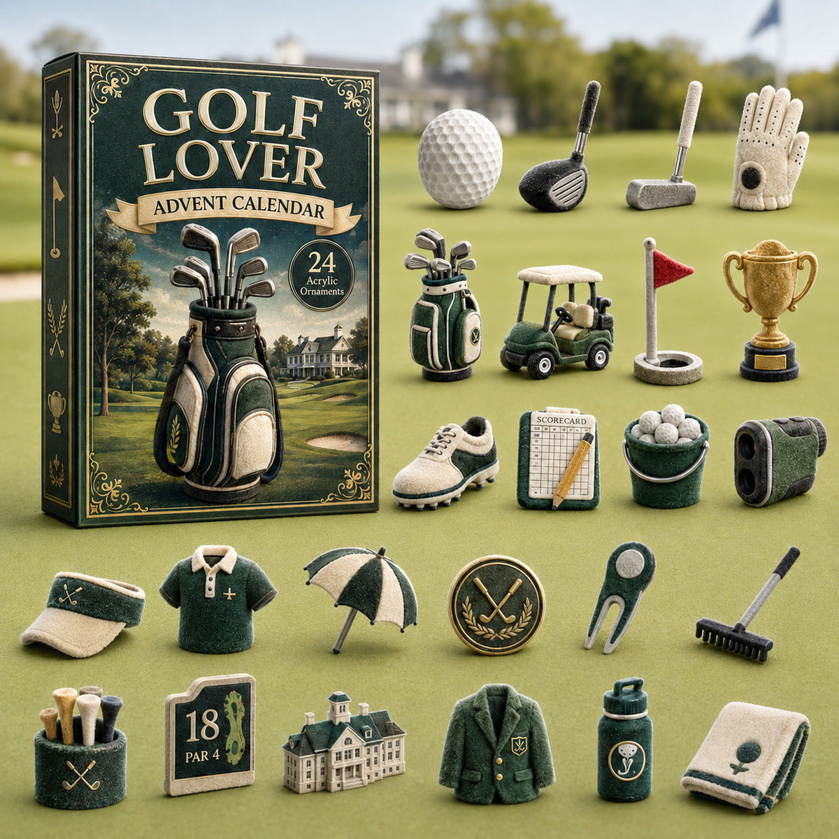 Golf Lover Advent Calendar 2026 - 24-Day Festive Countdown, Acrylic Charms Blind Box - Gift For Sports Lovers