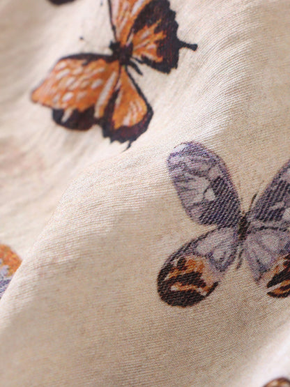 Onbely Robe longue à imprimé papillon avec fines bretelles