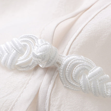 Onbely blouse 2-In-1 bouton chinois à nœud brodée