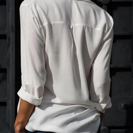 Onbely chemisier boutonnage manches longues décontracté femme blouse