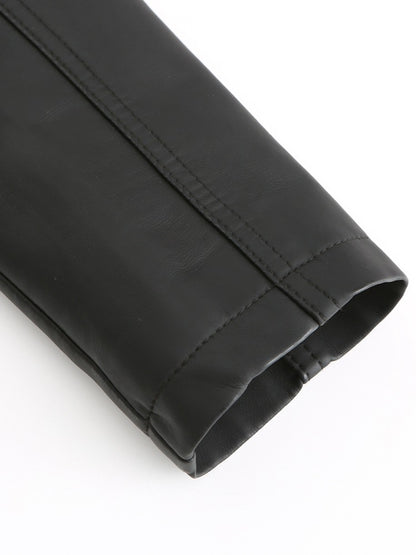 Onbely Perfecto femme en cuir PU avec poches et fermeture éclair