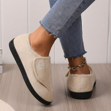 Women's Adjustable Wide Fit Slippers | Non-Slip Cosy Warm Fleece