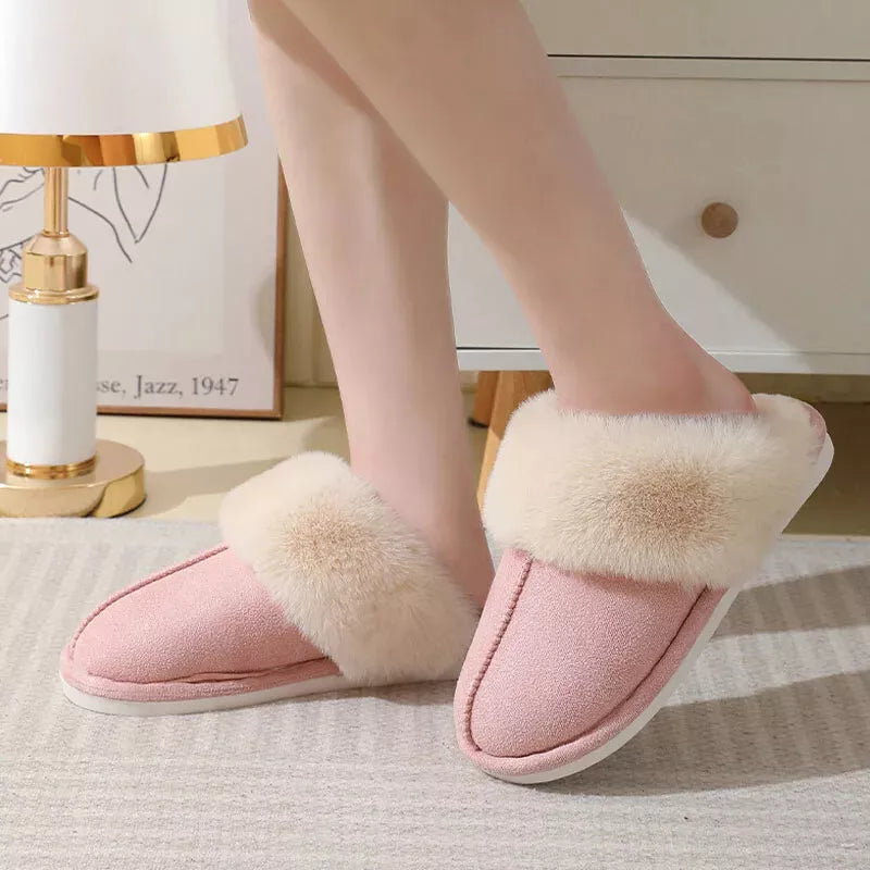 Chaussons Confortables et Chauds pour Femme – Fausse Fourrure, Antidérapants, Soin des Pieds