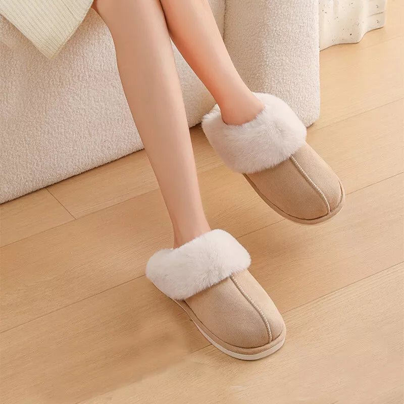 Chaussons Confortables et Chauds pour Femme – Fausse Fourrure, Antidérapants, Soin des Pieds