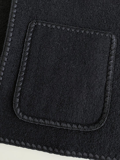 Onbely manteau en laine mode avec frange écharpe femme - onbely