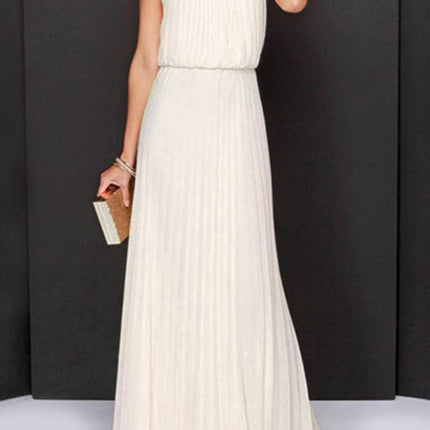 Onbely robe longue bal de promo élégant plissé - onbely