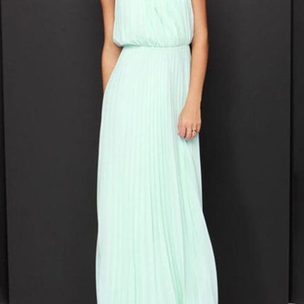 Onbely robe longue bal de promo élégant plissé - onbely