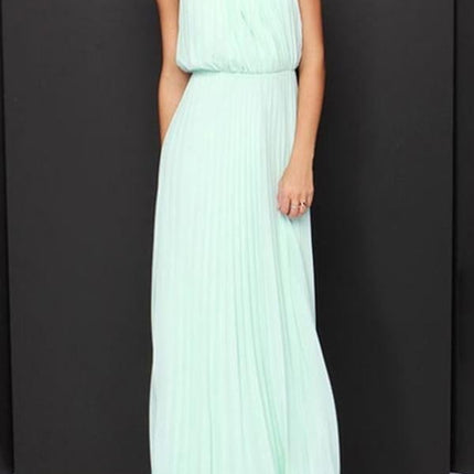 Onbely robe longue bal de promo élégant plissé - onbely